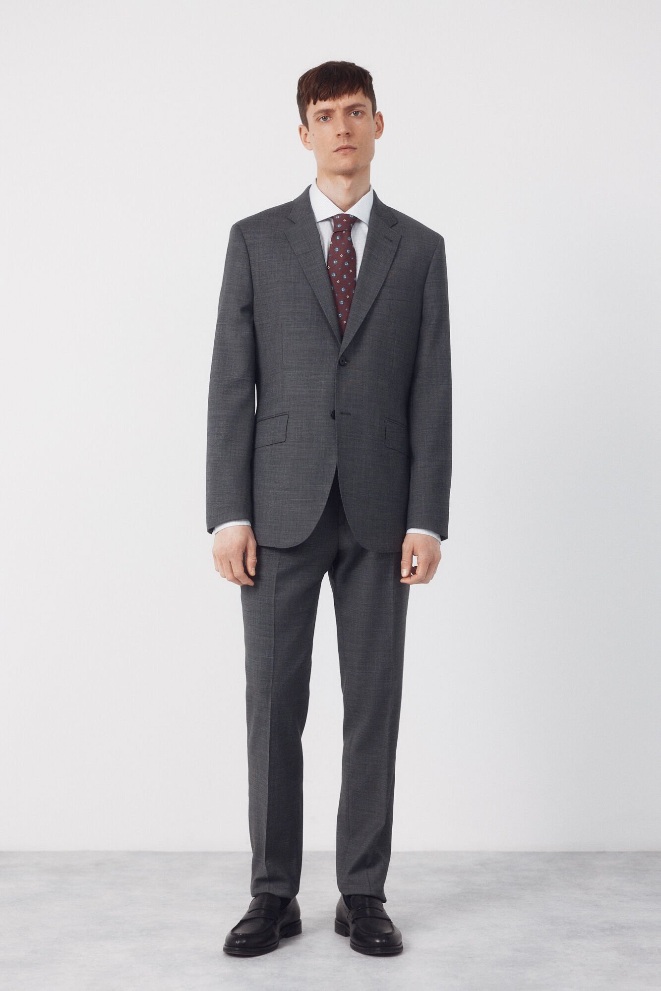 Cortefiel Blazer dynamic gray structure Dark grey