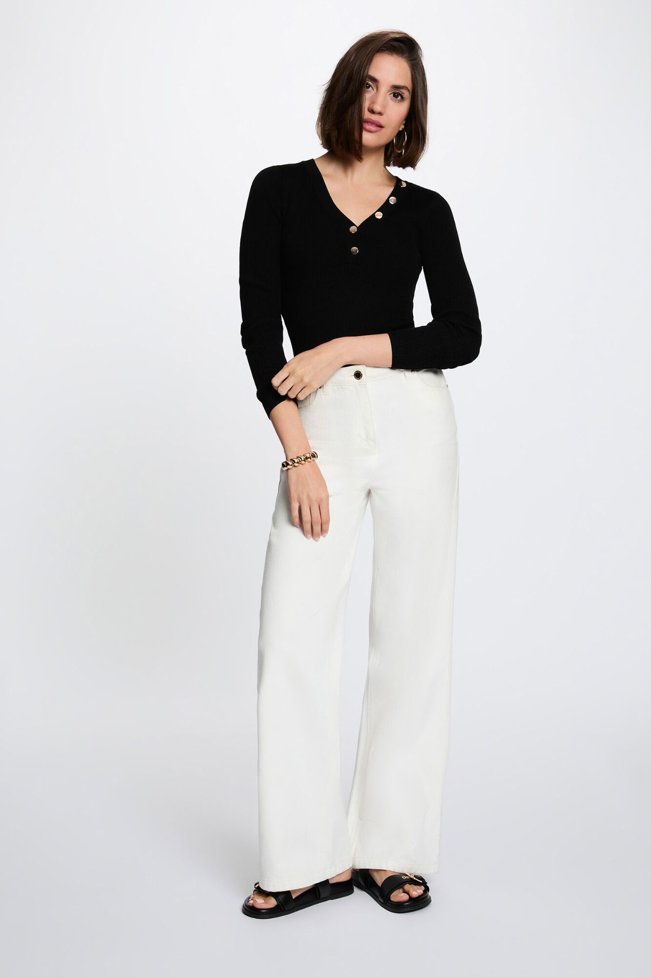 Morgan Jersey ajustado con cuello en V