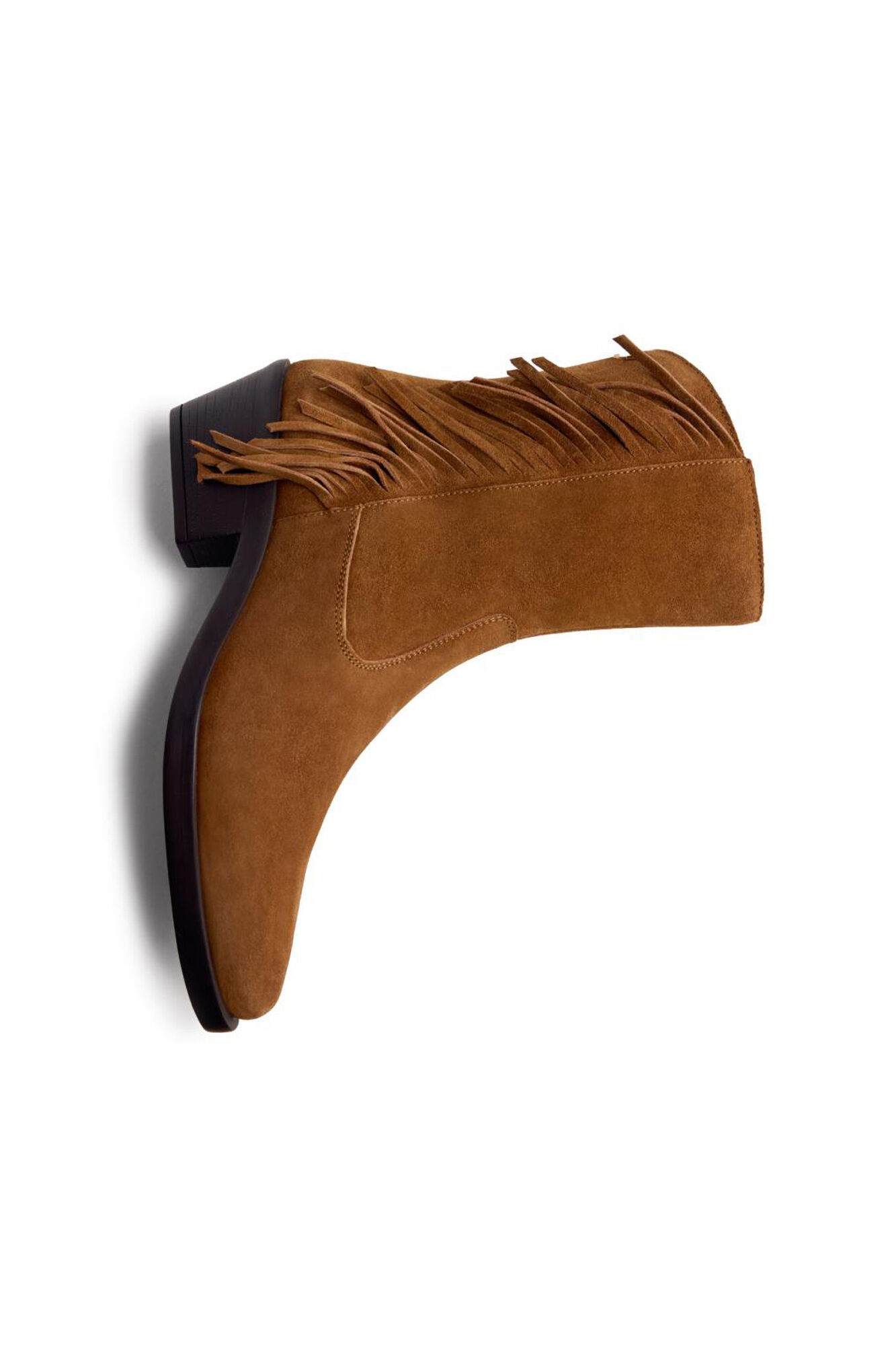 Gioseppo Botins de cowboy de pele com franjas Kasson Castanho