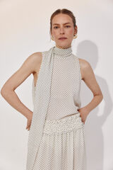 Cortefiel Blusa lunares lazada Estampado blanco