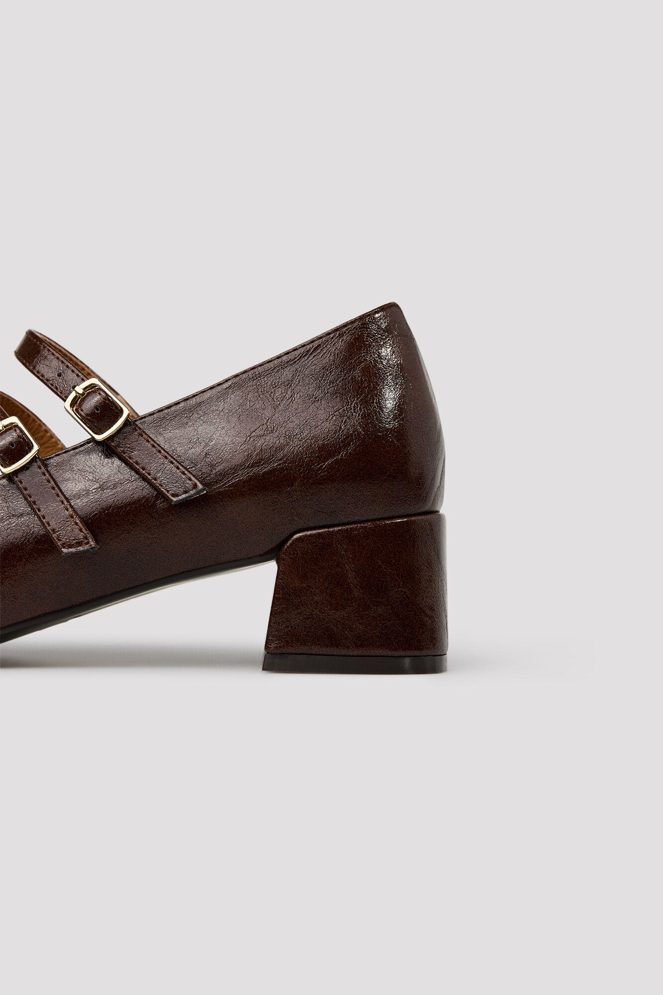 Cortefiel Strap heel ballet flats Printed brown