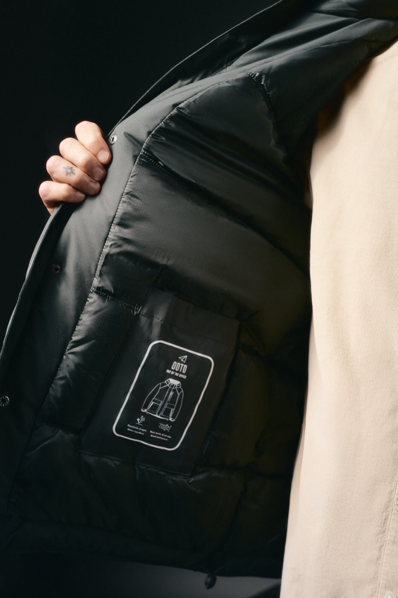 OOTO Parka acolchada capucha Gris