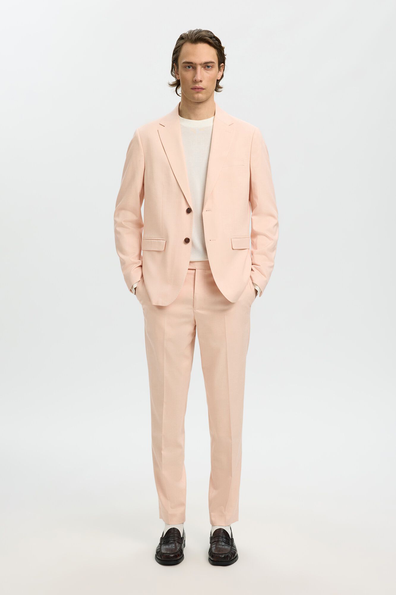 Selected Cal&ccedil;a de vestir slim em viscose