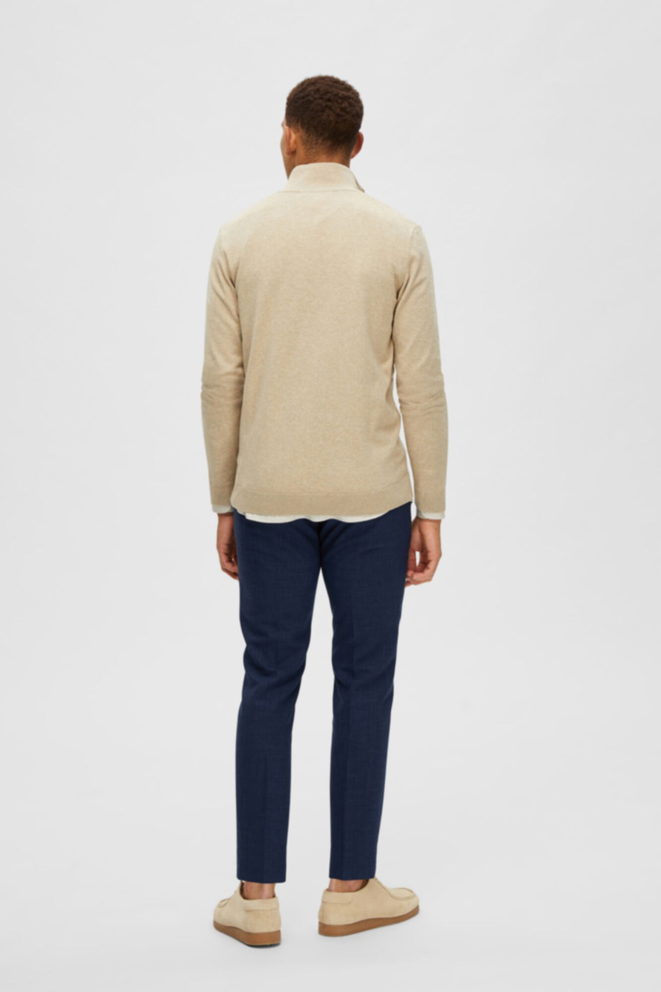 Selected C&aacute;rdigan de cremallera 100% algod&oacute;n Verde