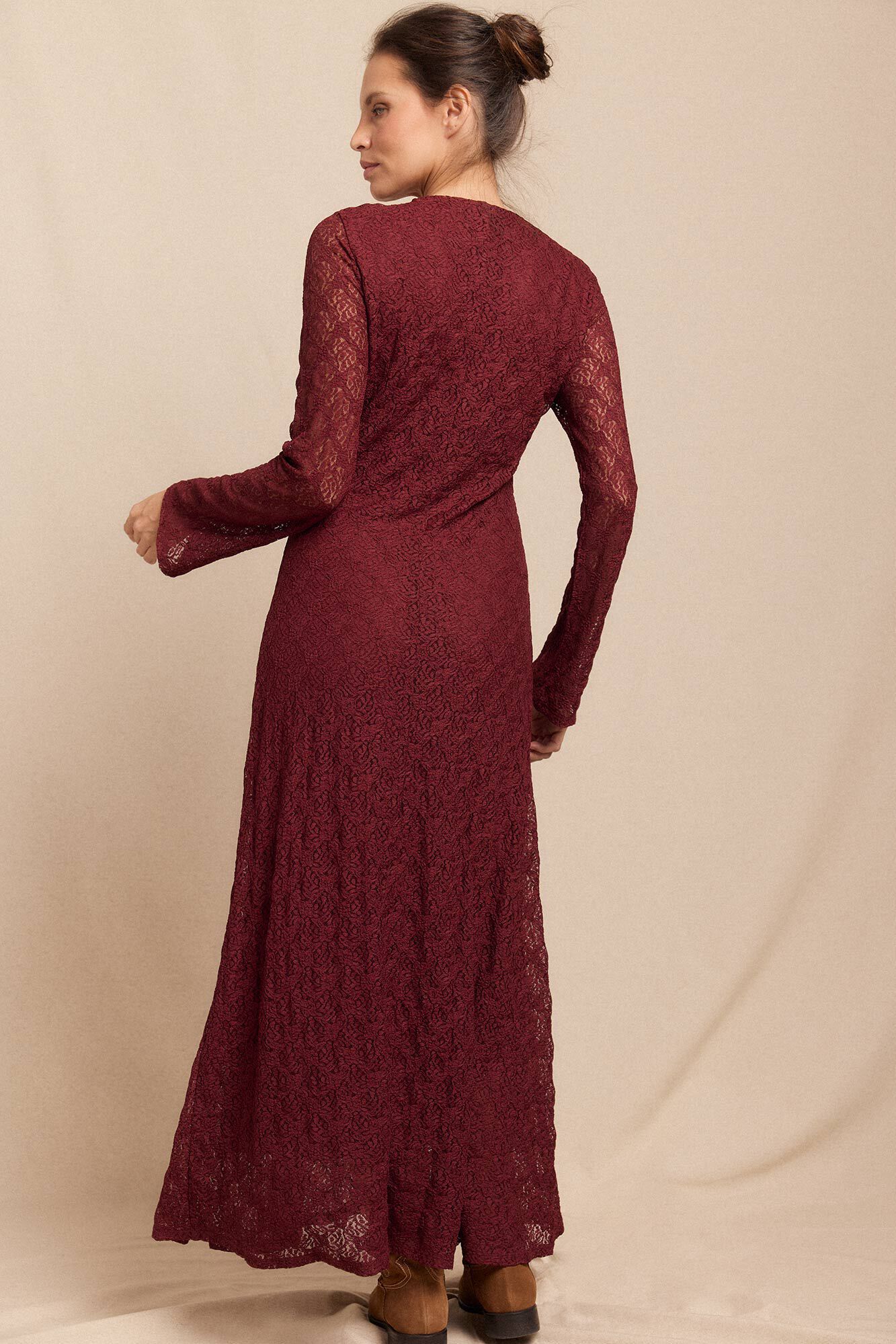 Slowlove Vestido de renda de manga comprida Granada