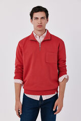 Cortefiel Zip neck sweatshirt Maroon
