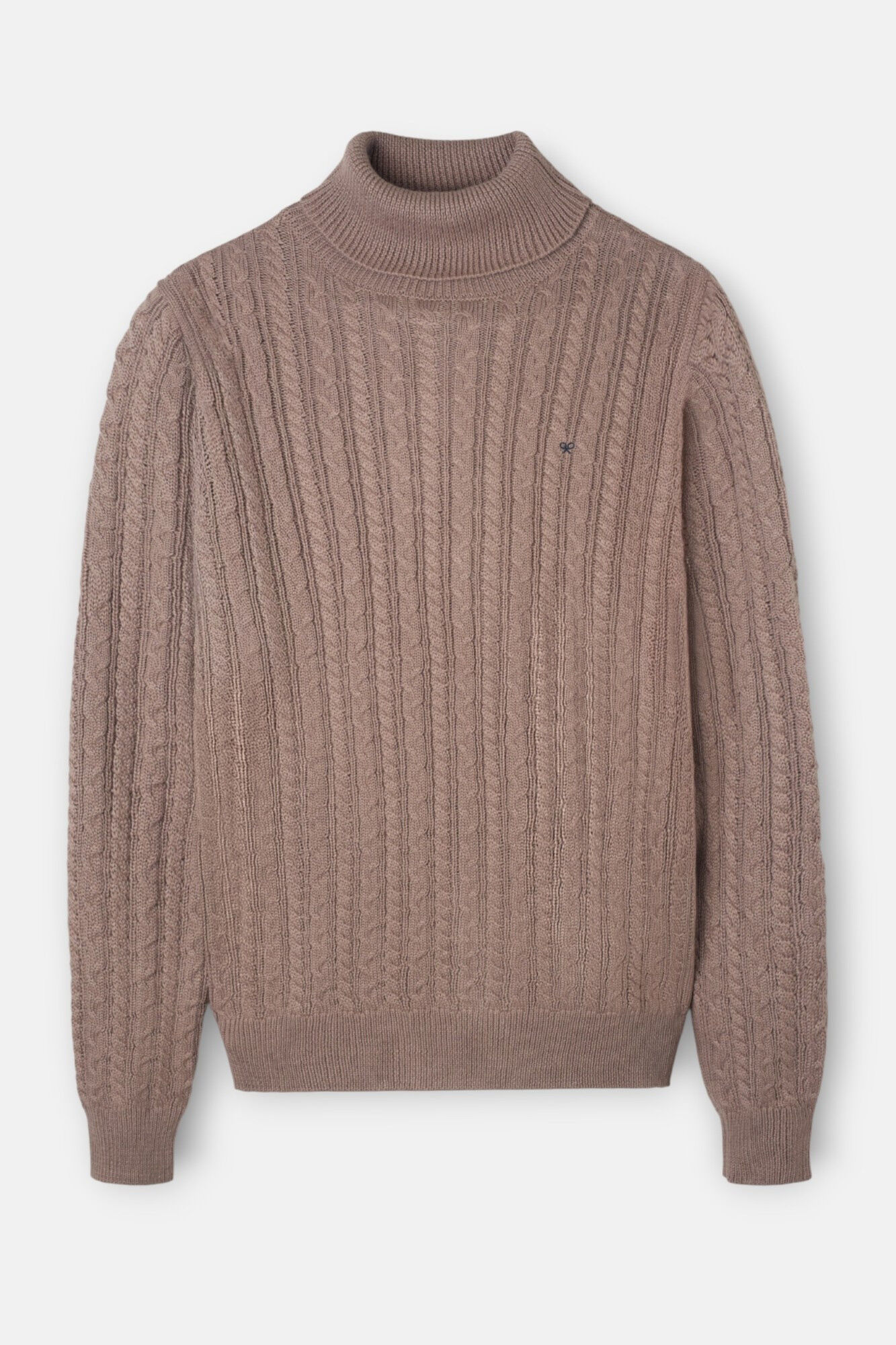 Silbon Camisola de gola com tric&ocirc; oitos Castanho