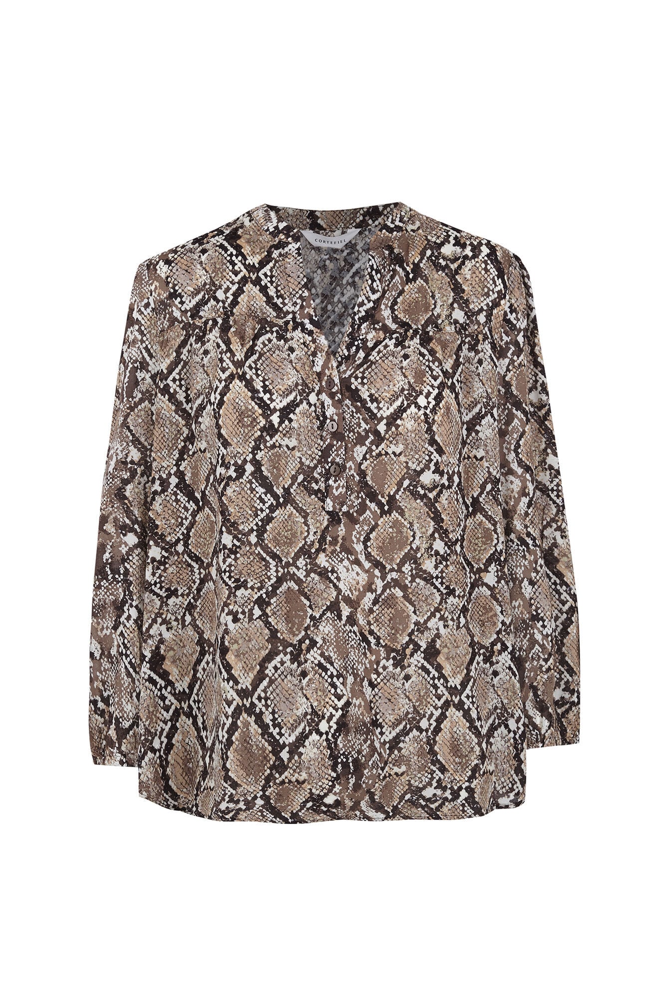 Cortefiel Blusa estampada fluida Tostado