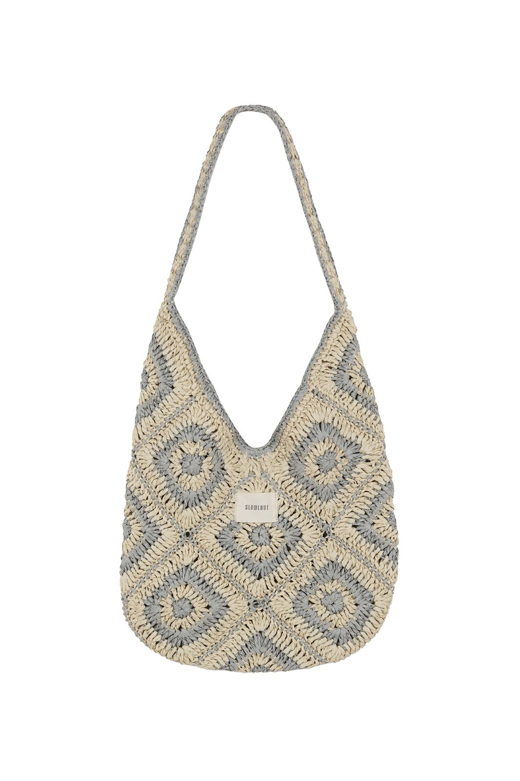 Slowlove Bolso hobo crochet Estampado azul