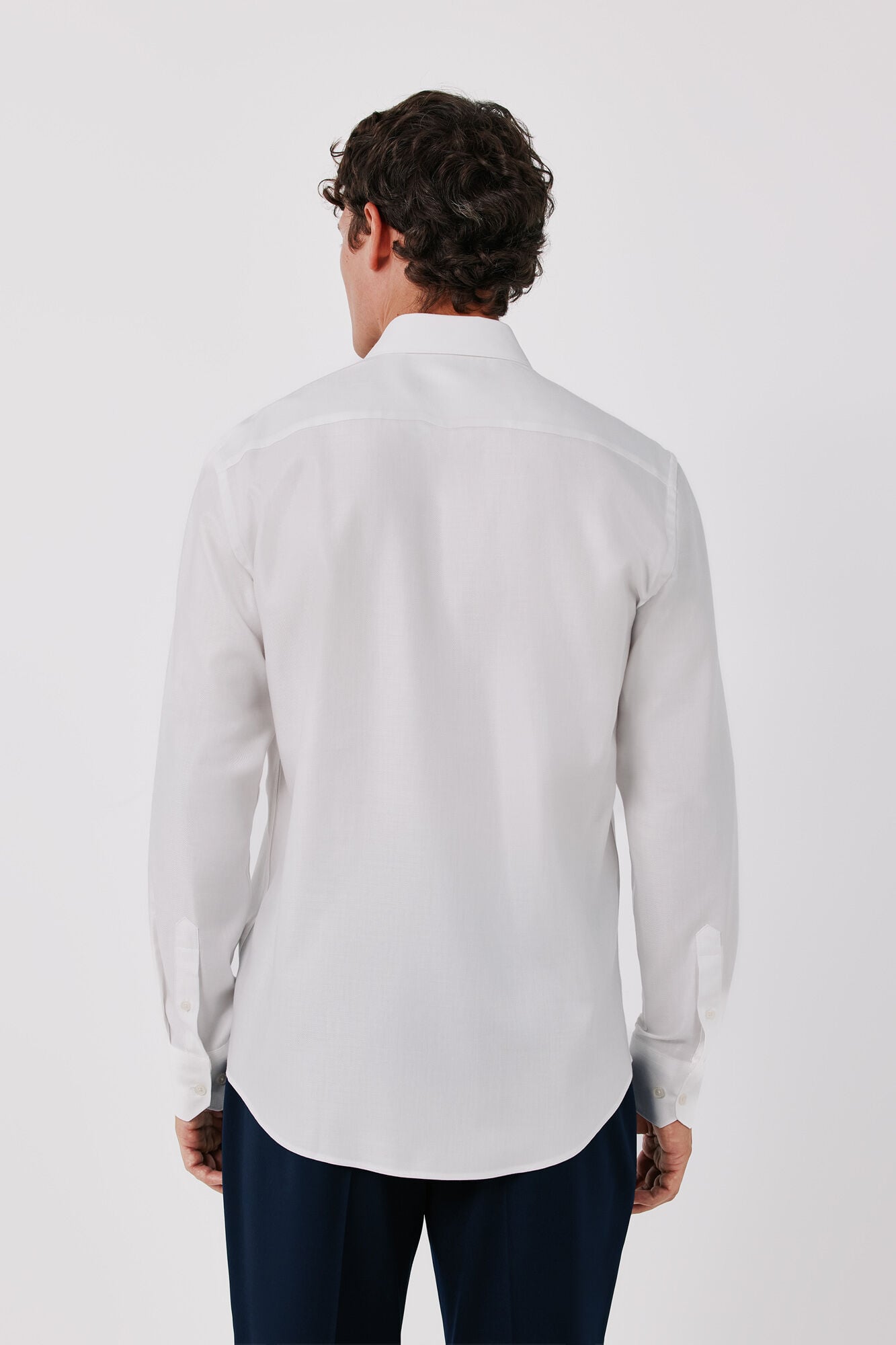 Cortefiel Striped cotton Tencel dress shirt White