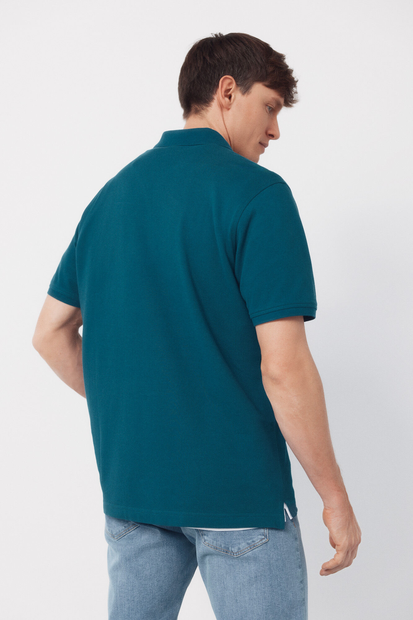 Cortefiel Polo b&aacute;sico piqu&eacute; Azul