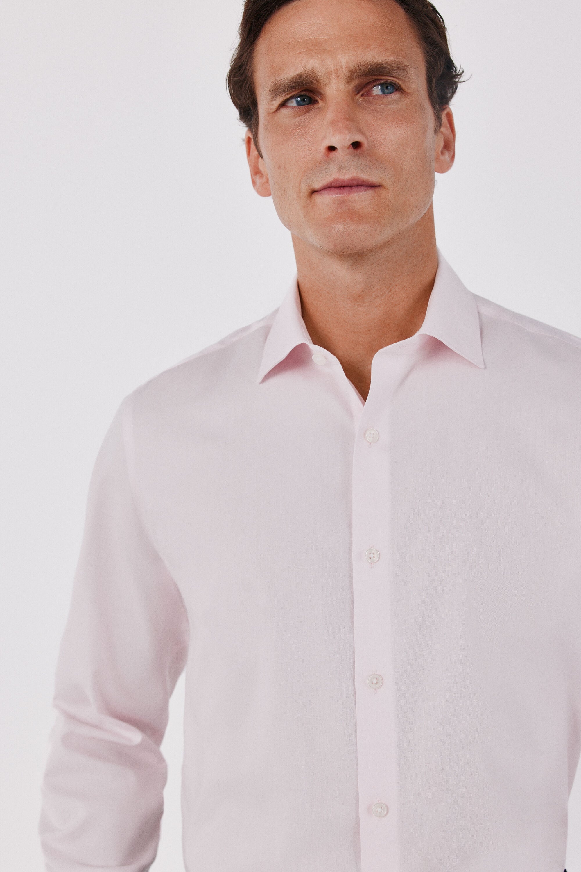 Cortefiel Plain easy-iron dress shirt Pink