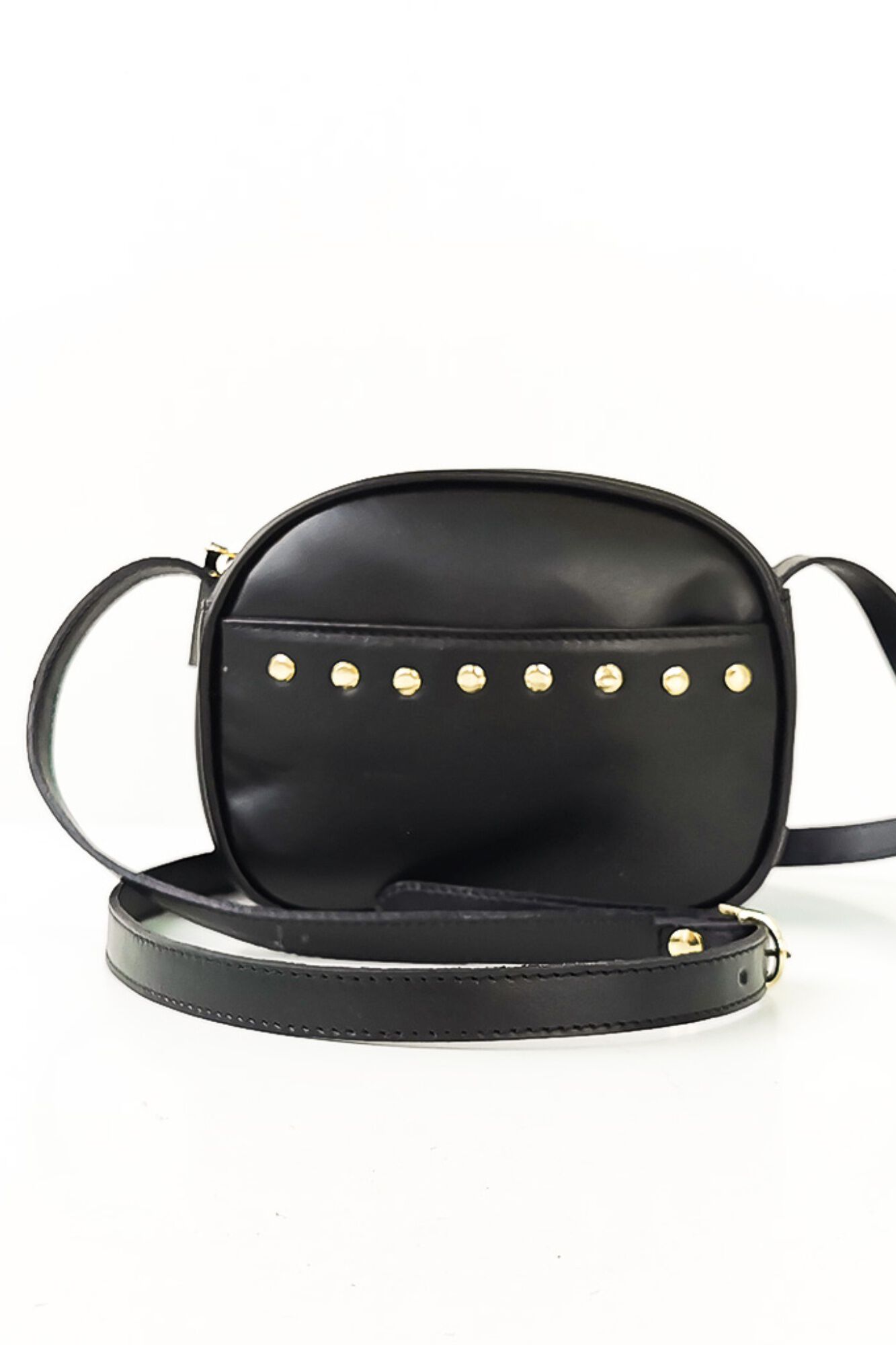 The Code Lola leather studded crossbody Black