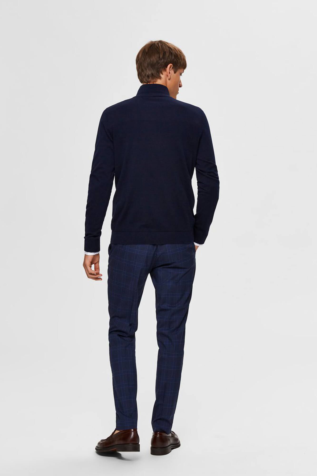 Selected Malha 100% camisola com meia fecho-&eacute;clair .