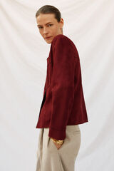 Cortefiel Faux leather jacket Maroon
