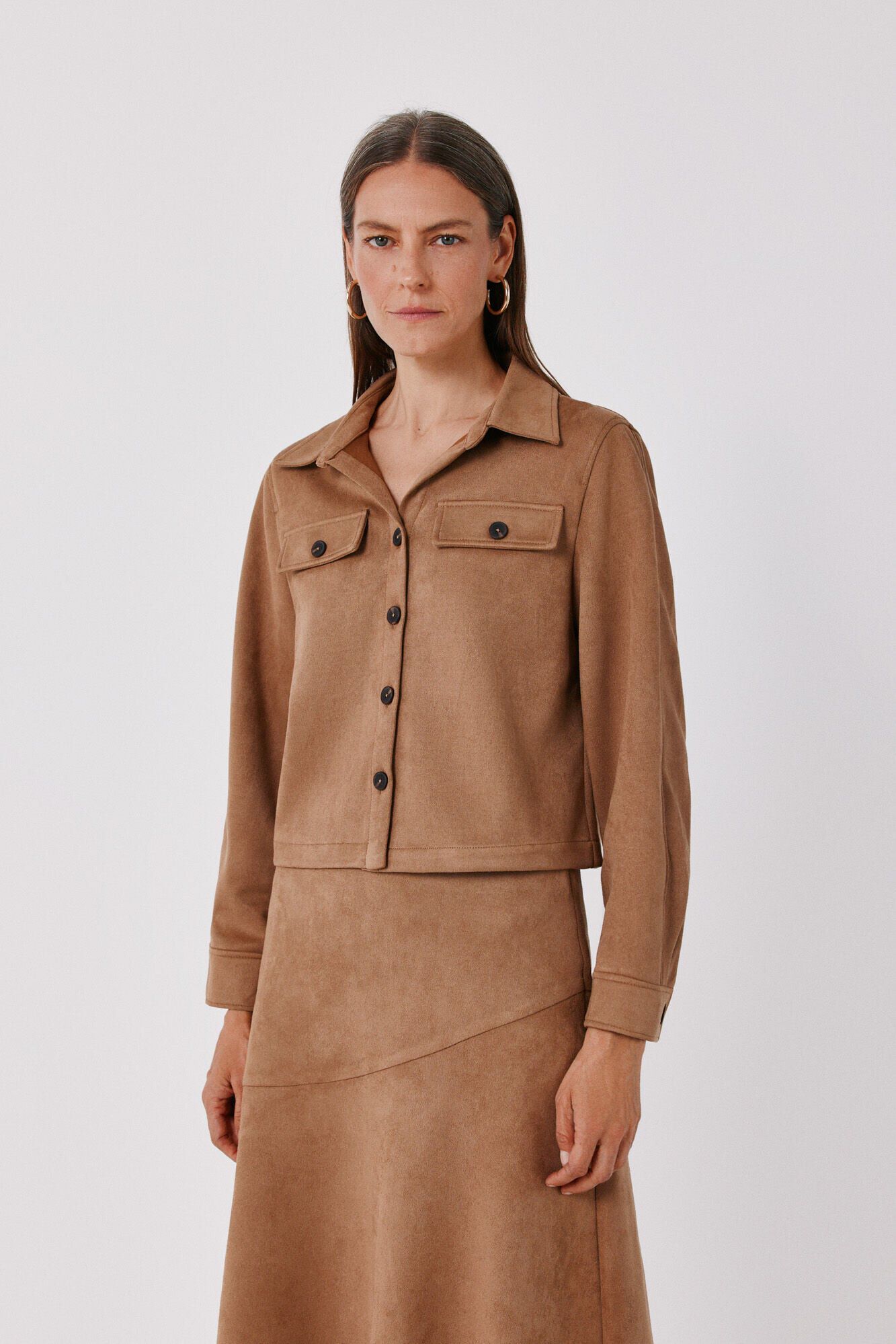Cortefiel Faux leather lightweight jacket