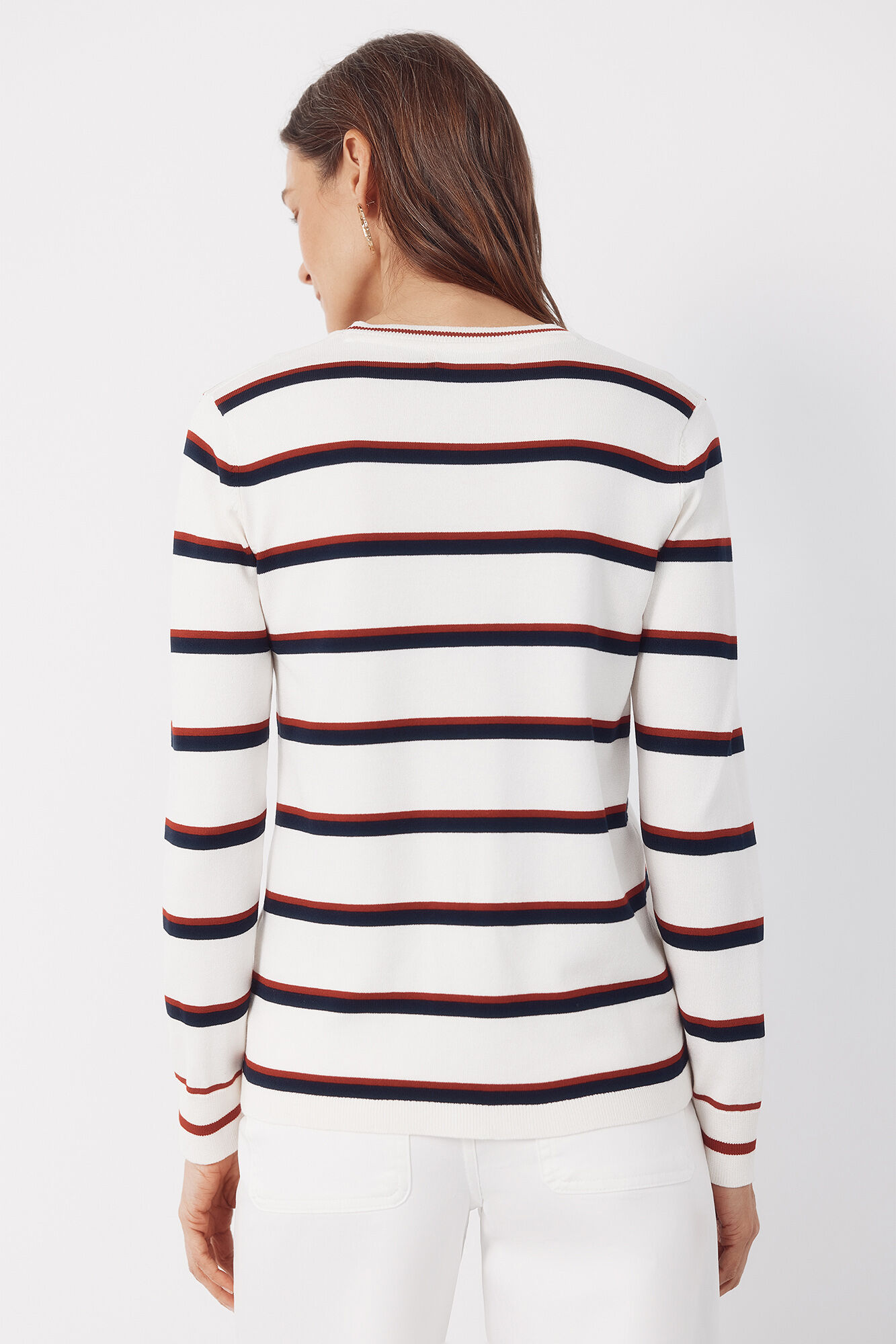 Cortefiel Striped jersey-knit jumper Red