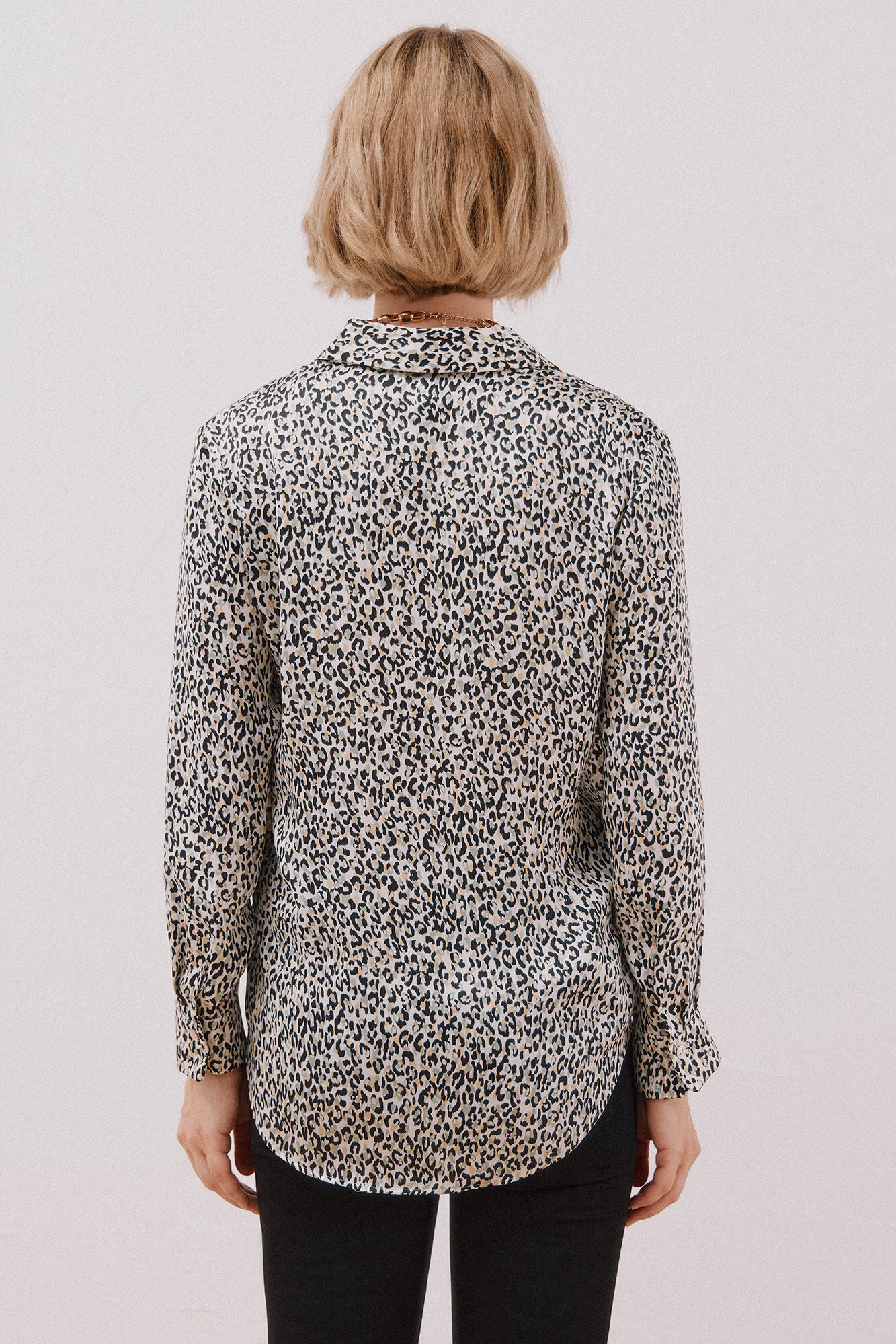 Cortefiel Satin-finish shirt Printed white