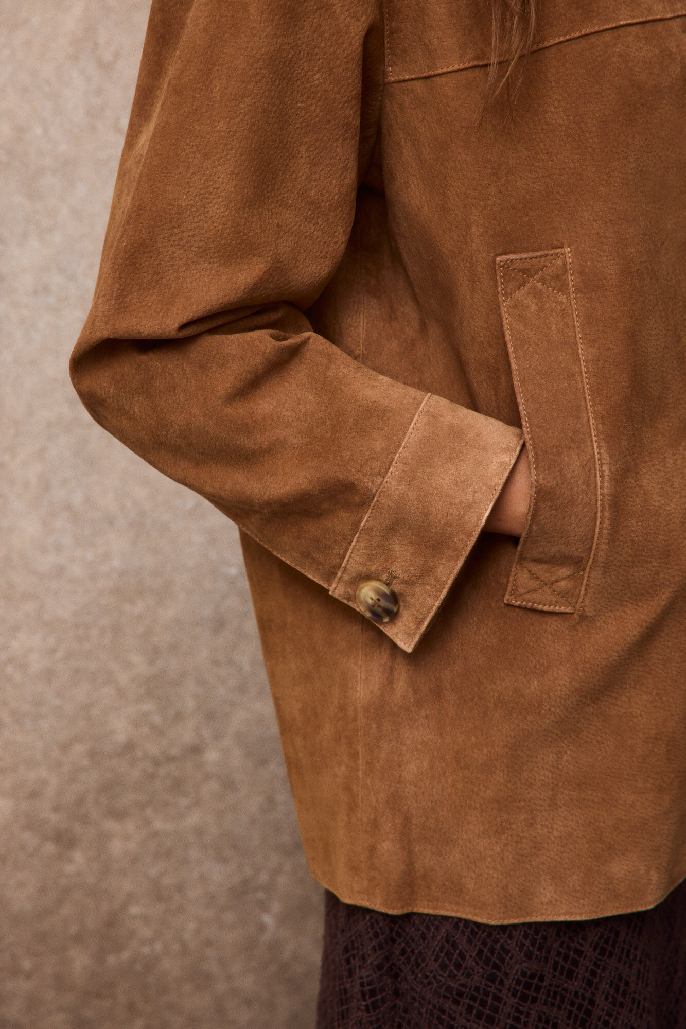 Slowlove Sobrecamisa de piel Beige