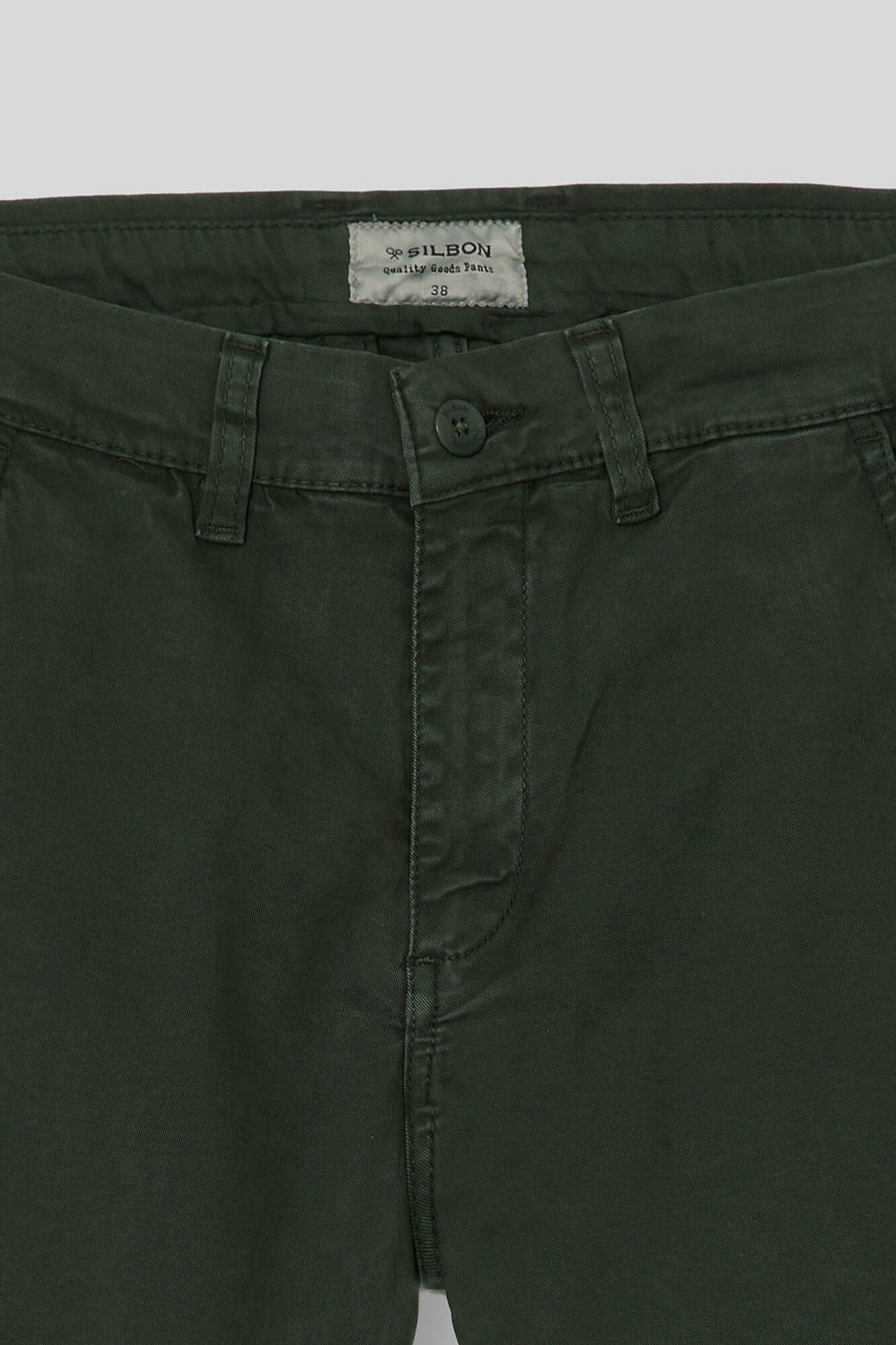 Silbon Casual bottle green chinos Dark green