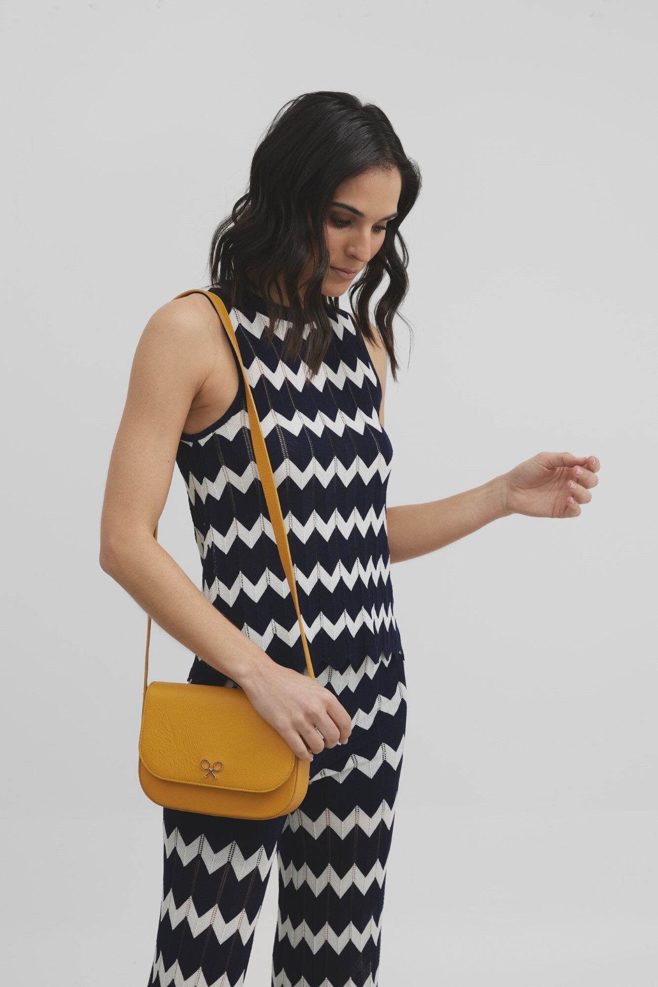 Silbon Top punto espiga Estampado azul