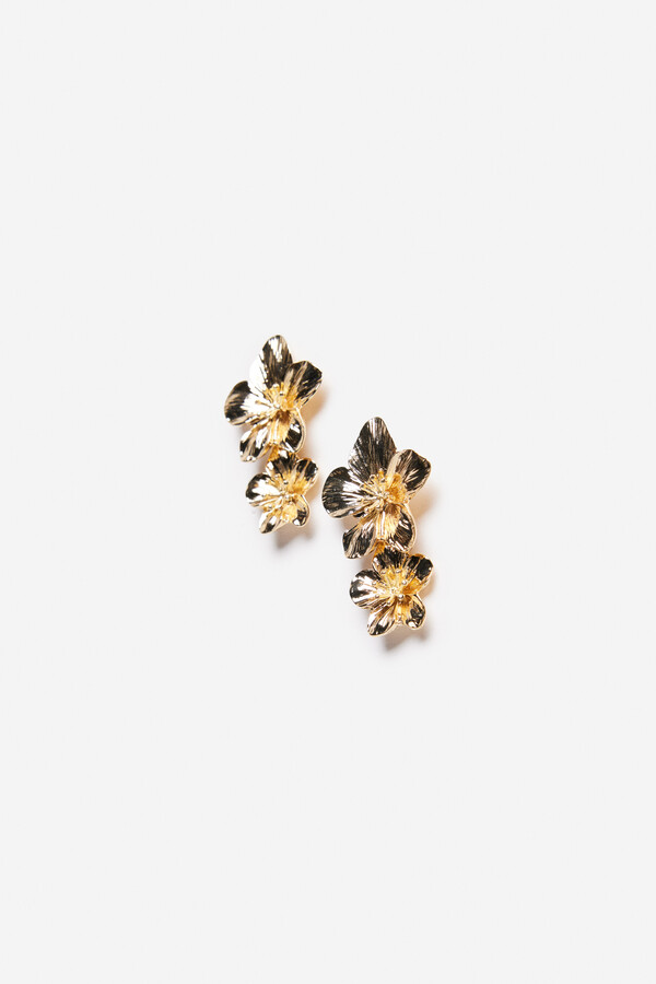 Cortefiel Flower earrings Gold