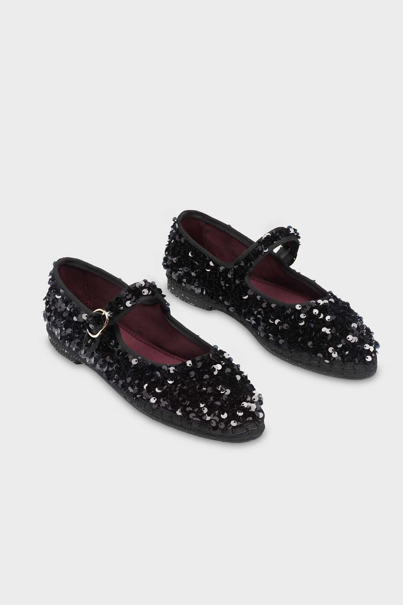 Flabelus Mary Jane com lantejoulas Preto