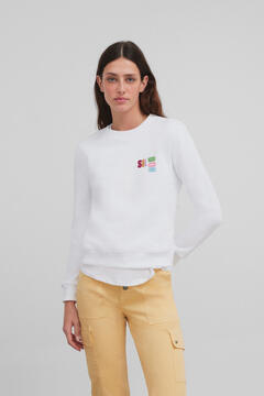 Cortefiel Women's To Be sweatshirt  White