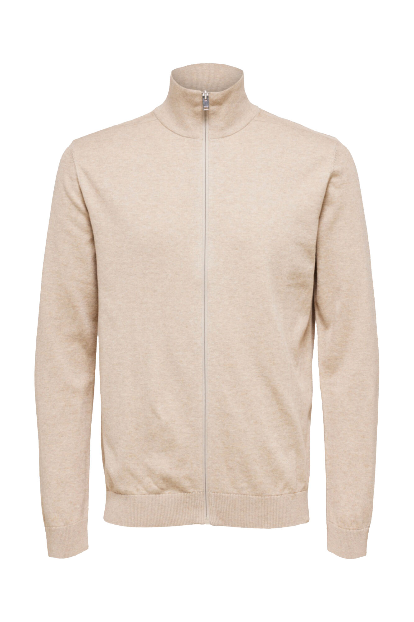 Selected C&aacute;rdigan de cremallera 100% algod&oacute;n Verde