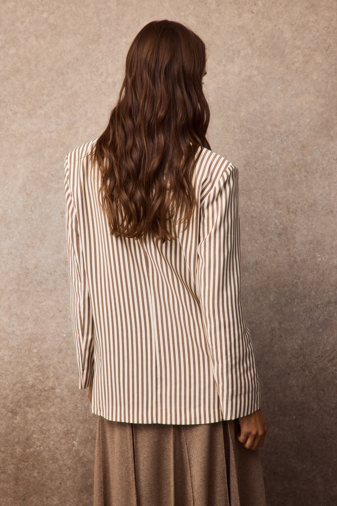 Slowlove Striped oversized blazer Printed brown