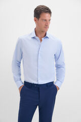 Cortefiel Plain easy-iron pinpoint dress shirt Blue