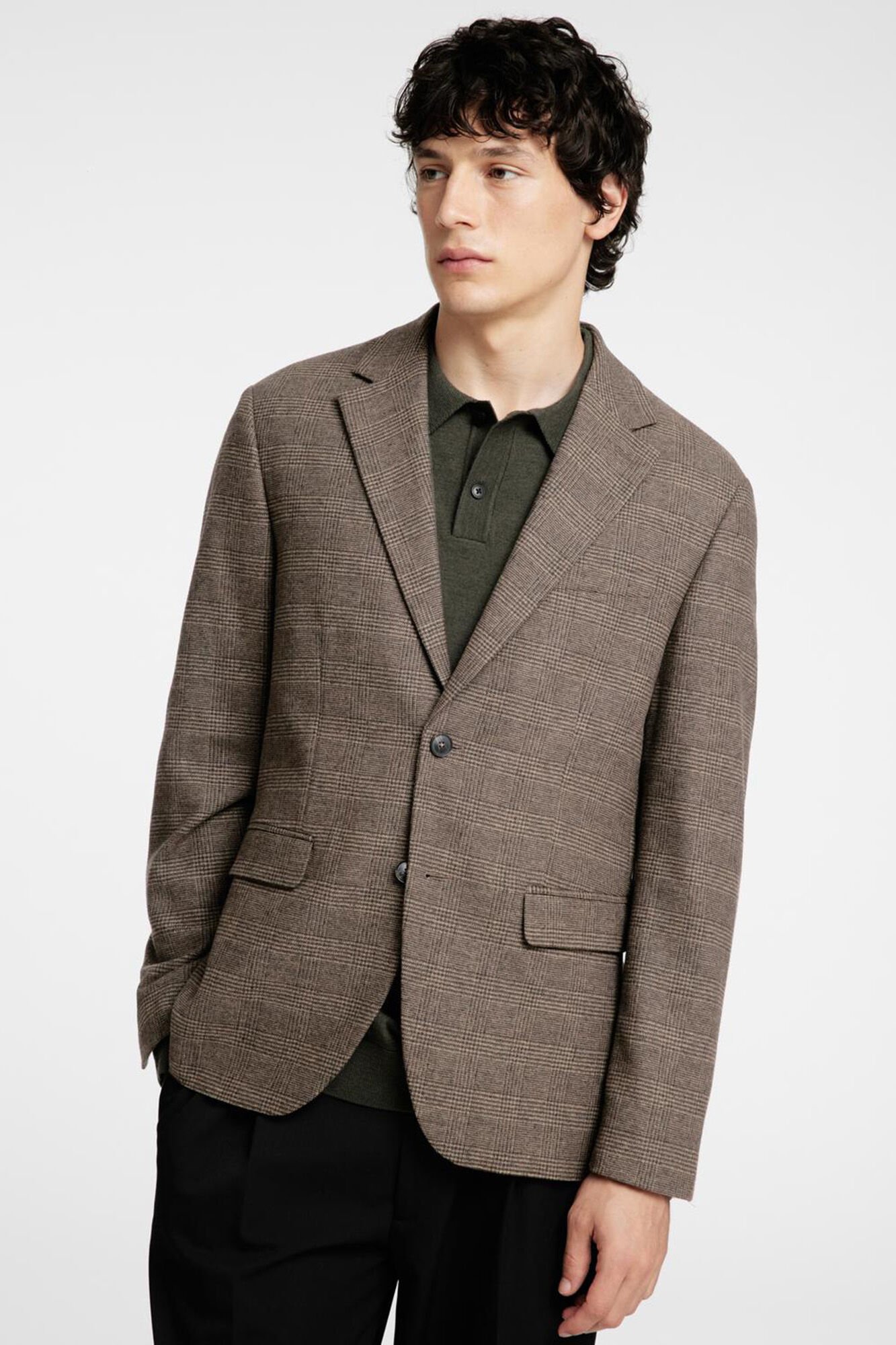 Selected Slim fit wool blazer Nude