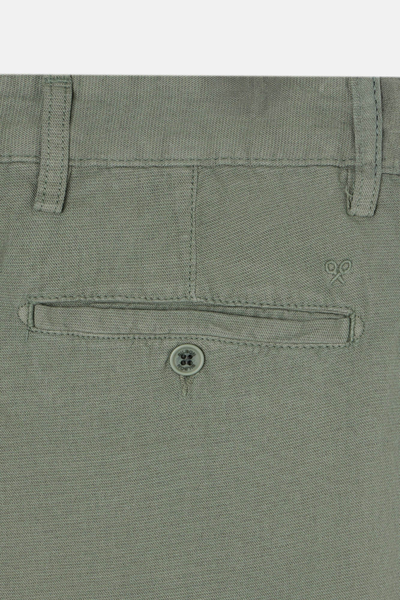 Silbon Chinos linen pleated sport trousers Green