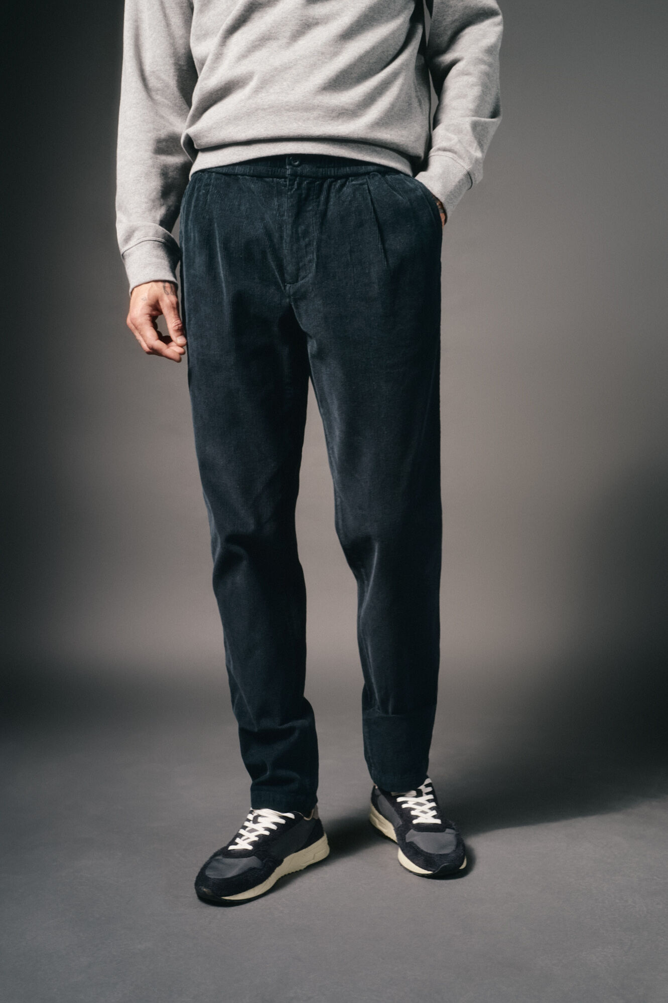 OOTO Cal&ccedil;as de veludo veludo com el&aacute;stico Azul