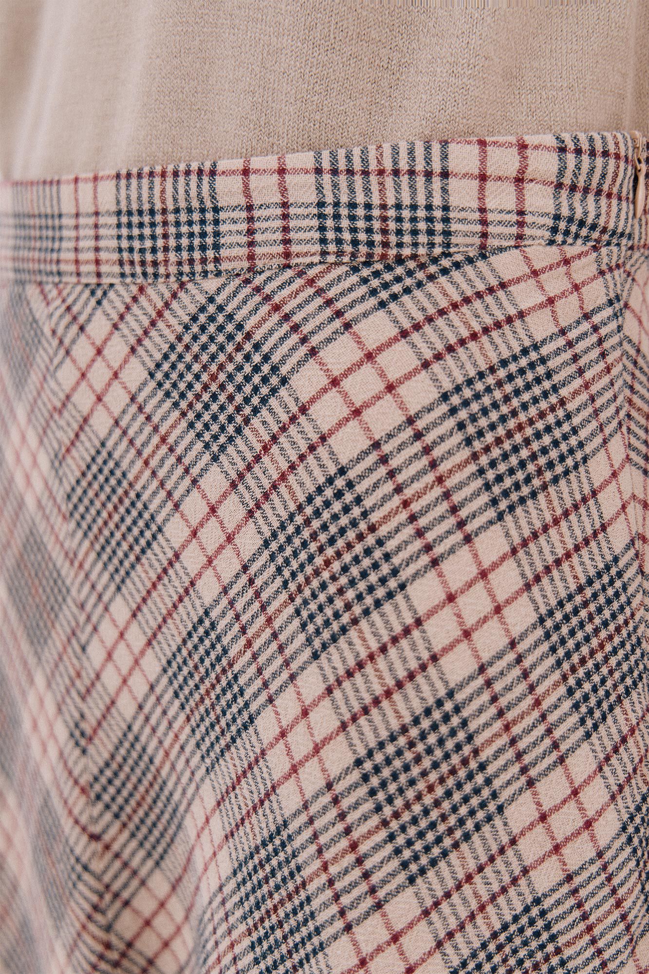 Cortefiel Saia capa xadrez Castanho