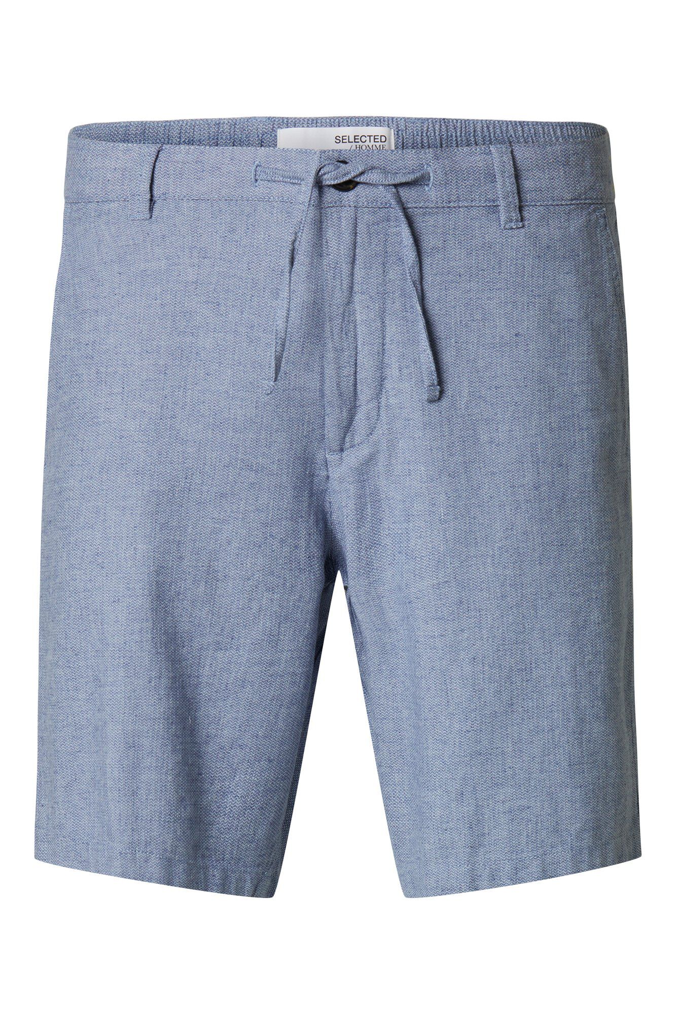 Selected Linen short Blue