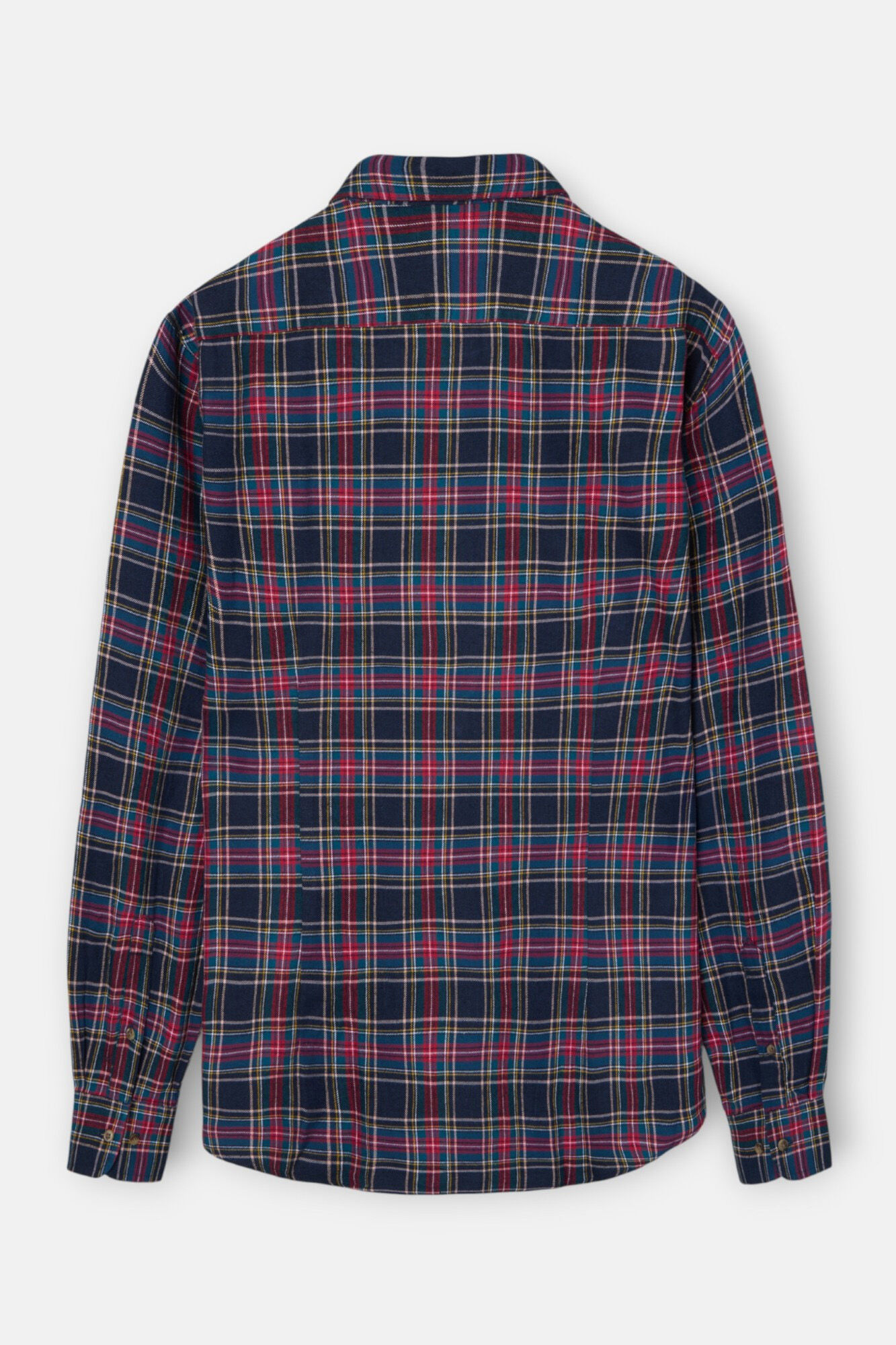 Silbon Camisa esportiva xadrez tartan bicolor Azul