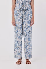 Cortefiel Printed fluid trousers Printed white