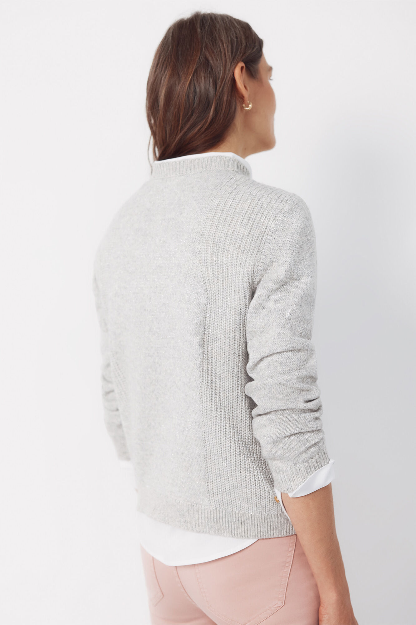 Cortefiel Combined knit jumper Grey