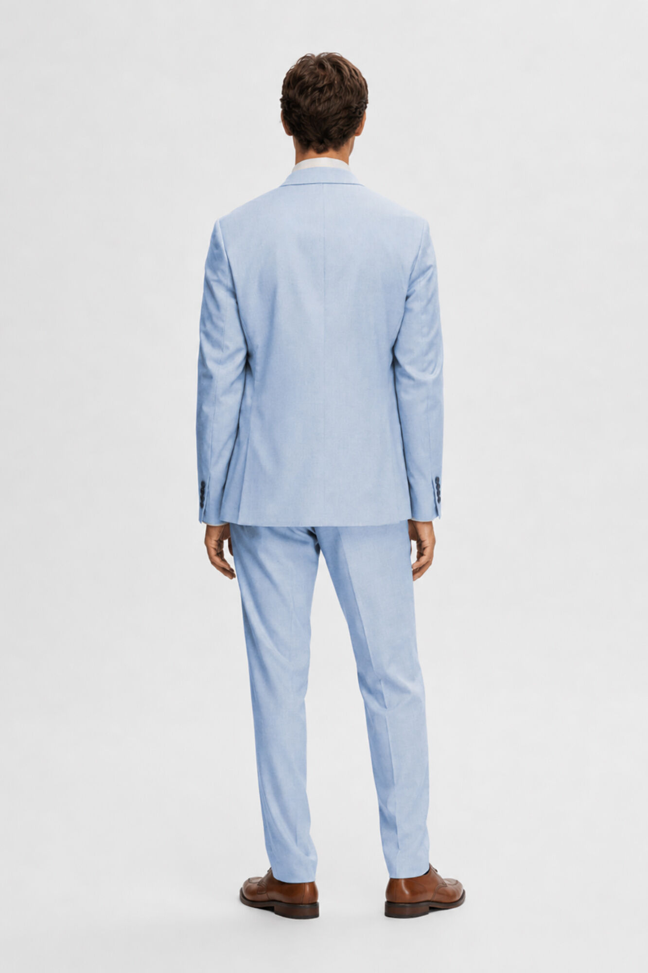 Selected Slim fit suit jacket made from recycled materials. Blue