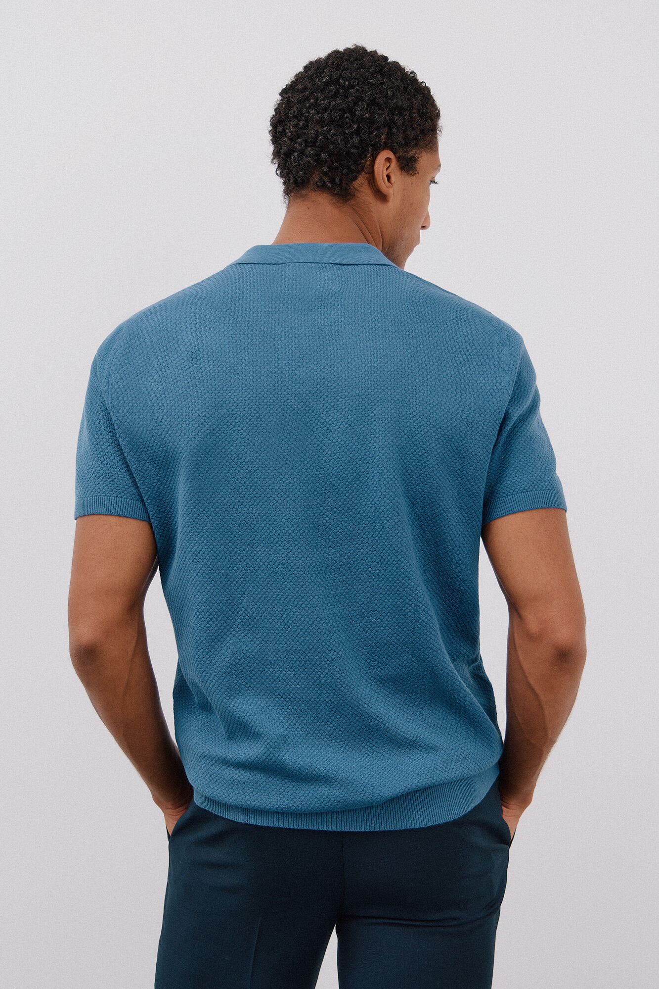 Cortefiel Short sleeve structured cotton polo shirt shirt