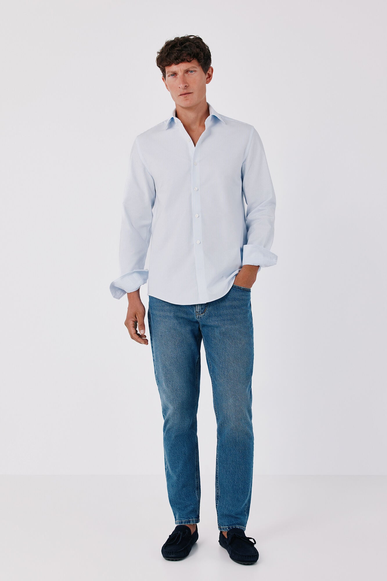 Cortefiel Striped easy-iron dress shirt