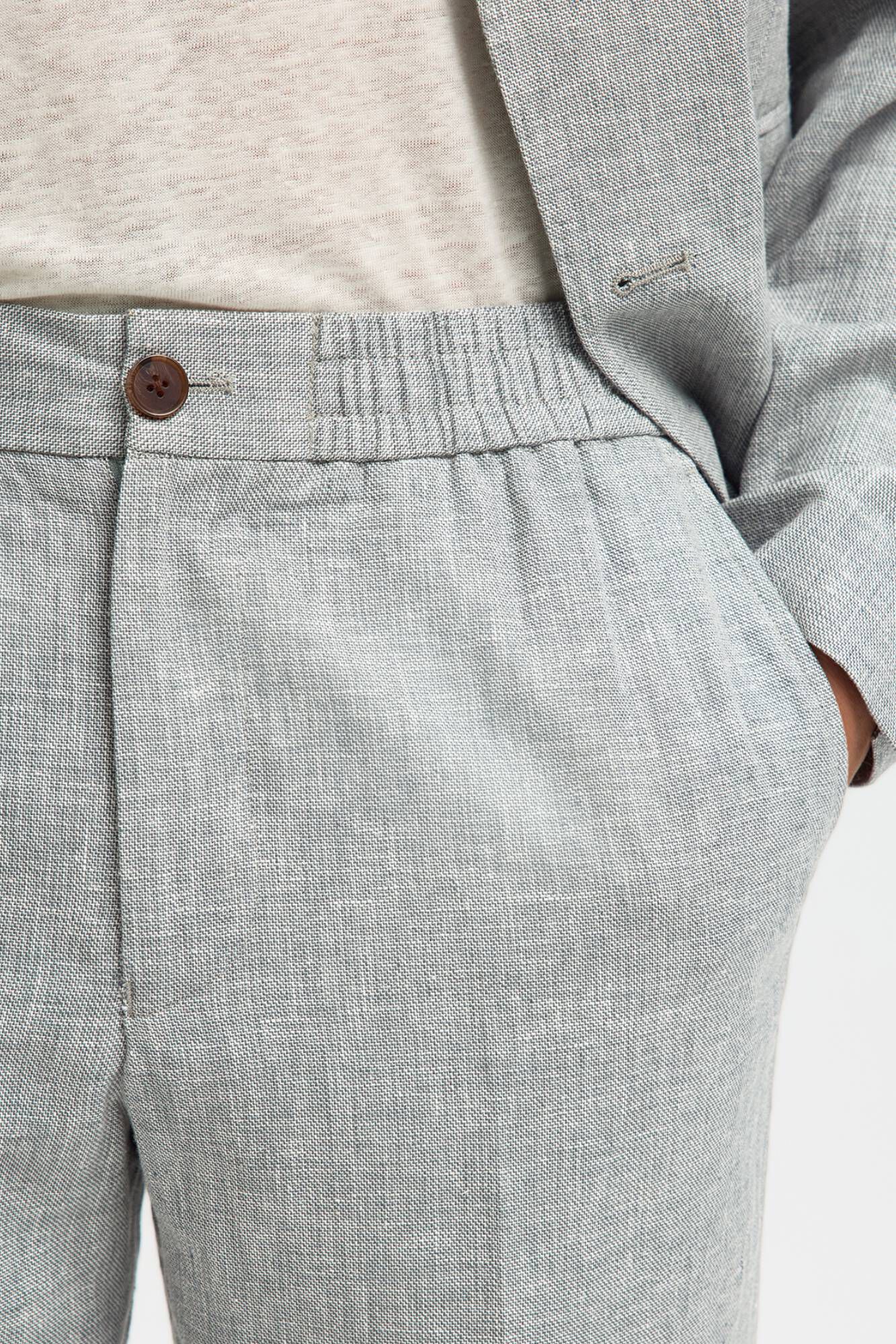 Selected Pantal&oacute;n lino vestir Gris