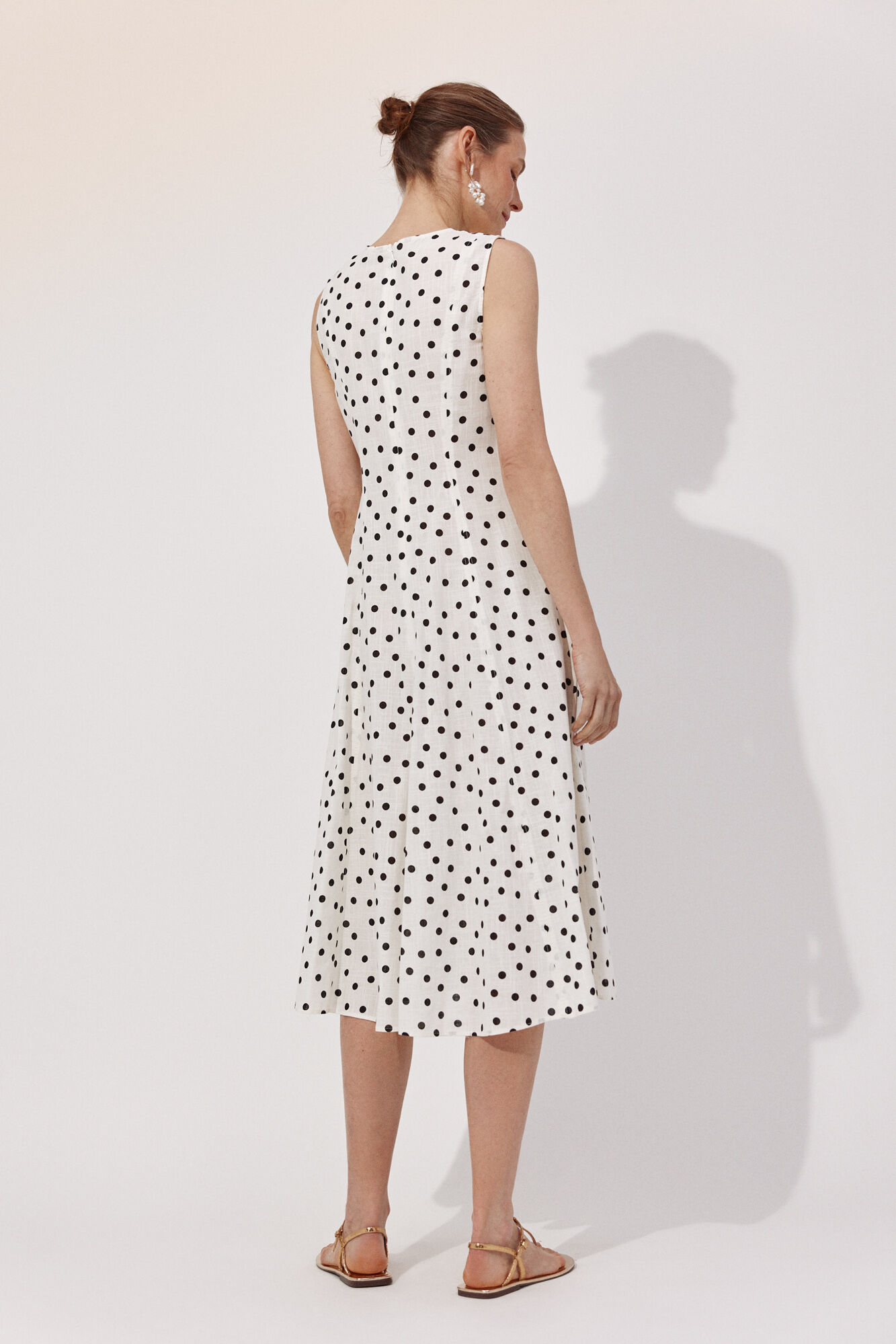 Cortefiel Print flared dress Printed grey