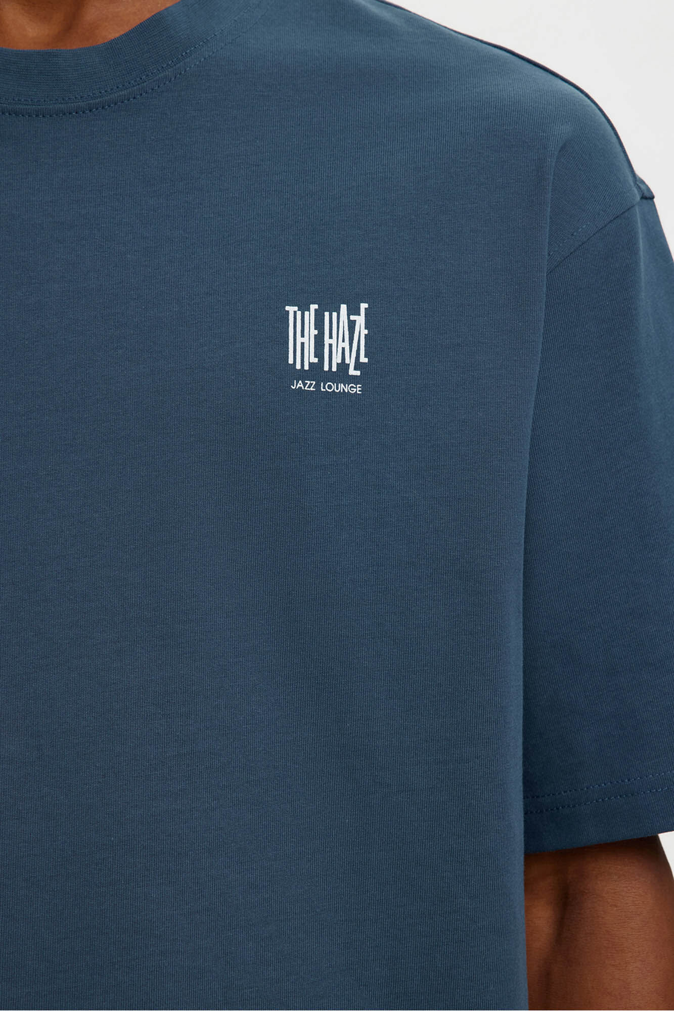 Selected Camiseta manga corta estampado contraste Azul marino