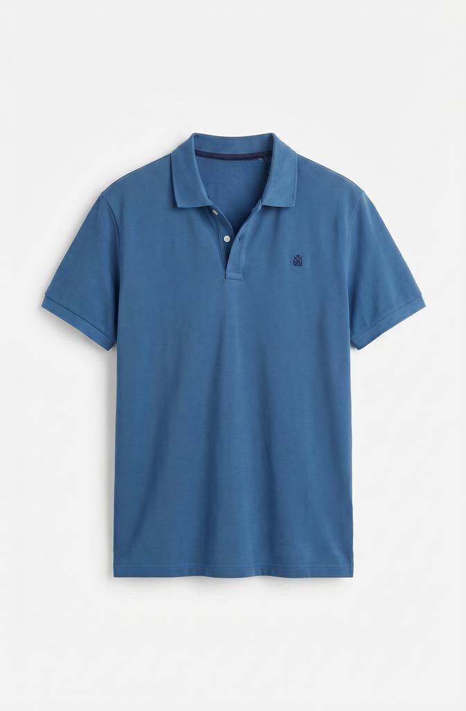Cortefiel Piqu&eacute; basic polo shirt Blue