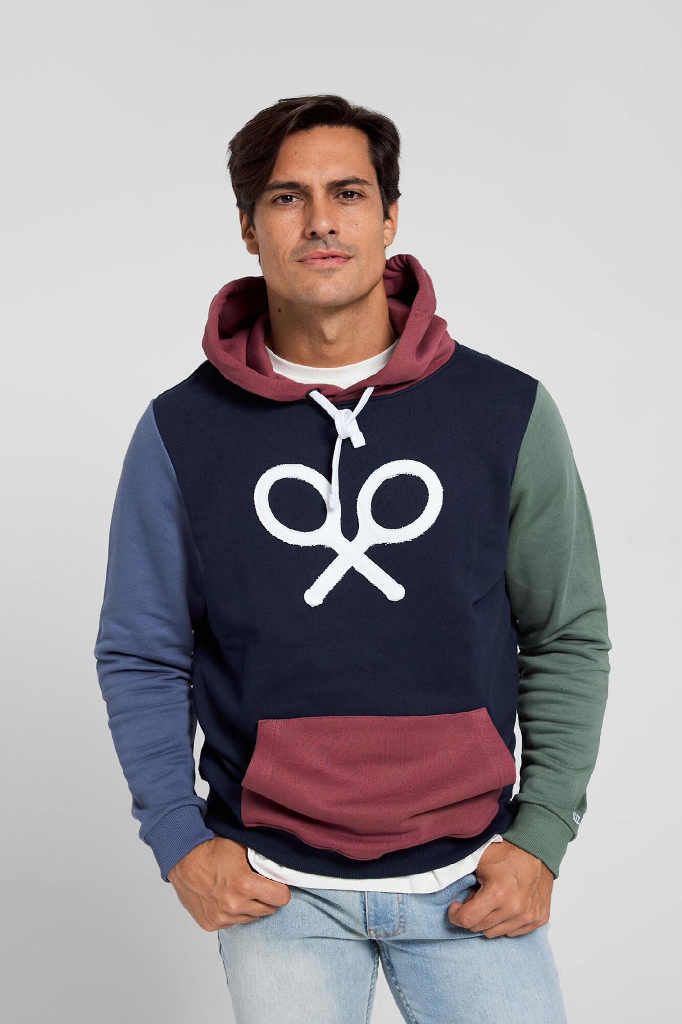 Silbon Sudadera capucha burdeos fantas&iacute;a marino Azul marino