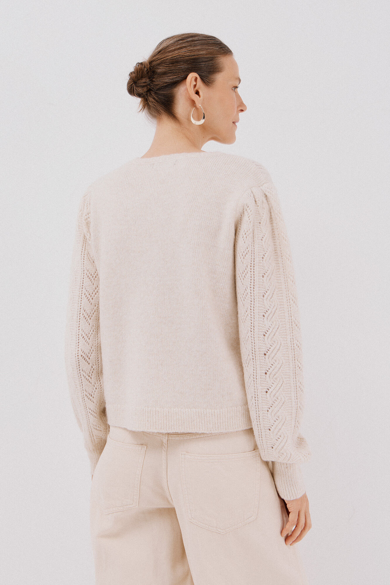 Cortefiel jersey-knit vest Ivory