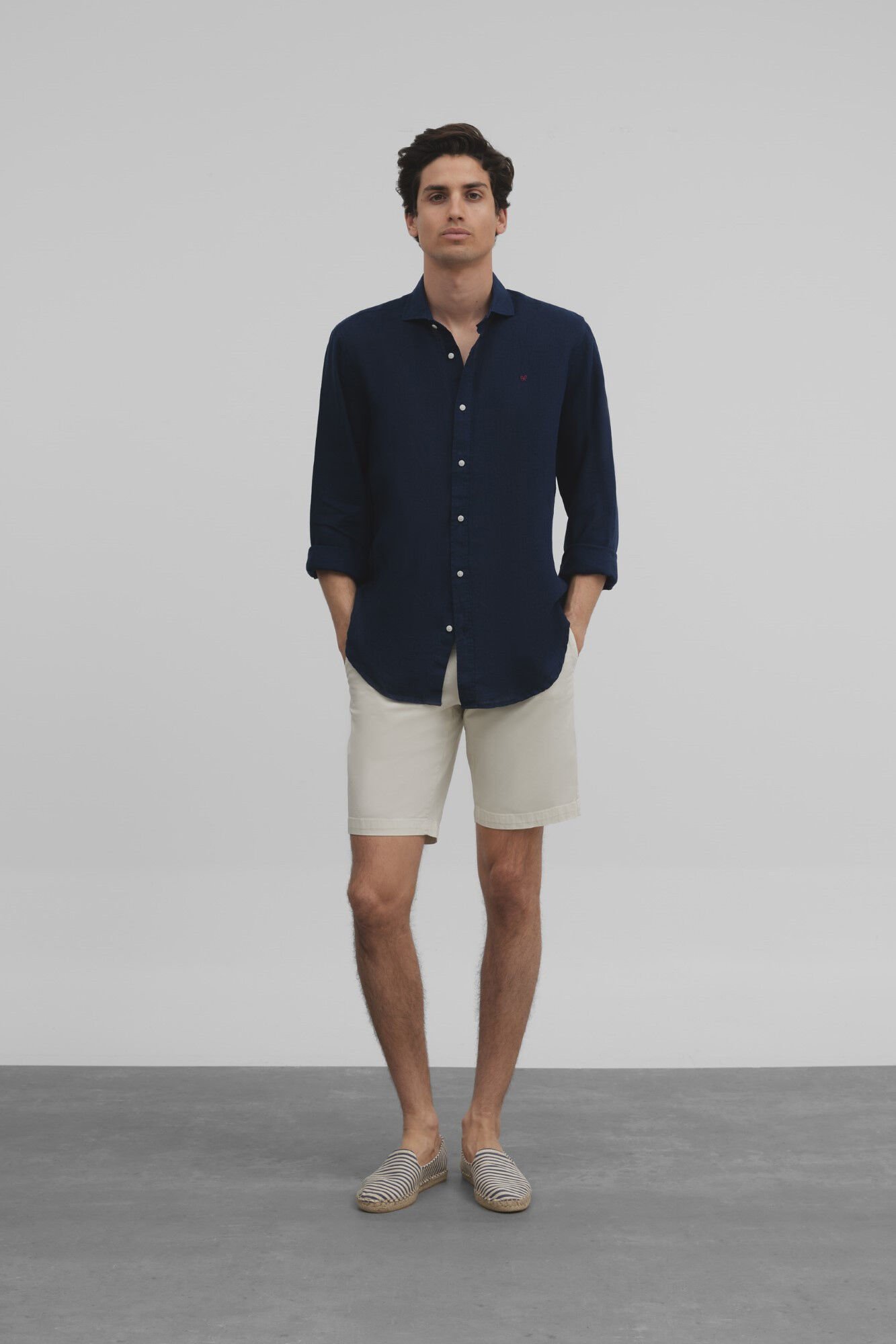 Silbon Camisa sport linen Azul