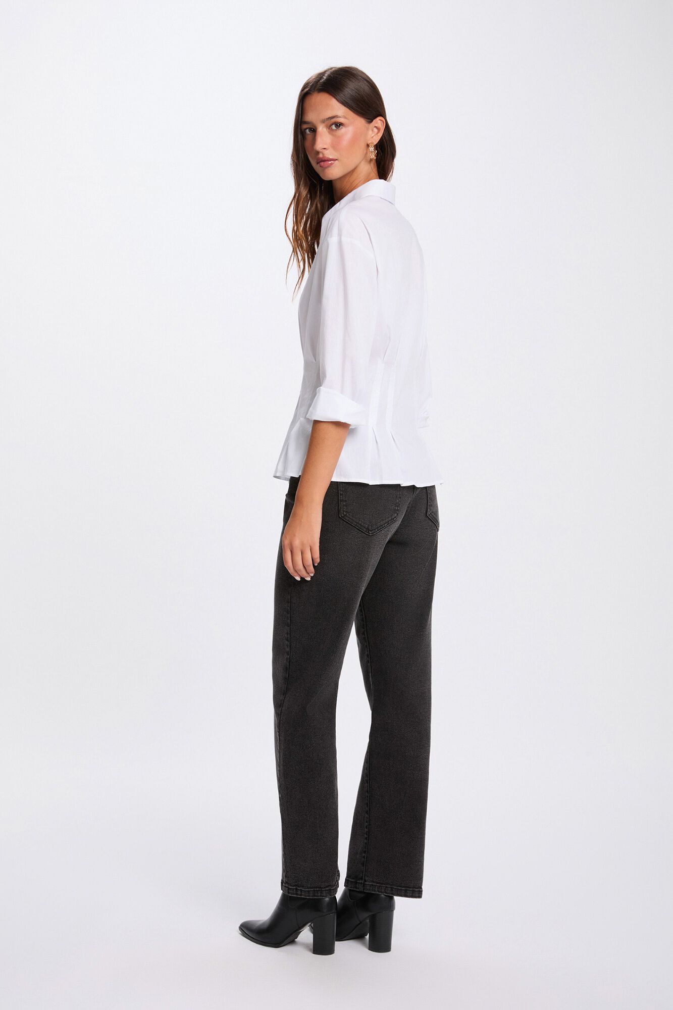 Morgan Camisa cintada gola de aba Branco